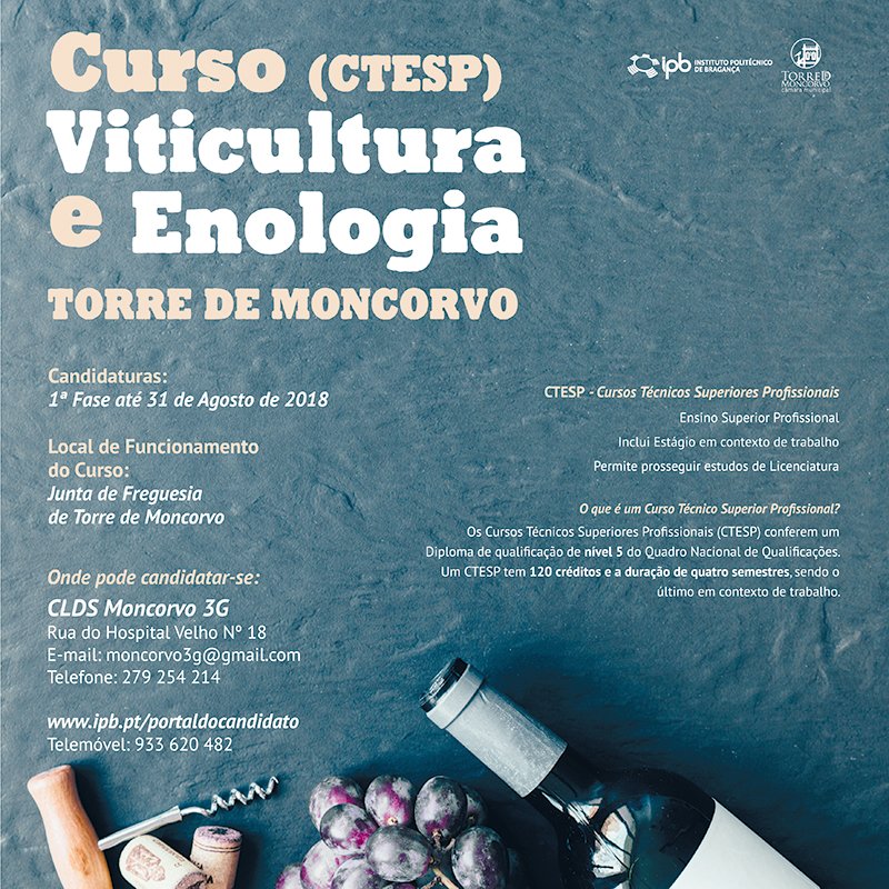 Candidaturas para o Curso viticultura e Enologia